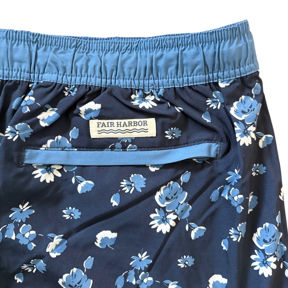 Fair Harbor Anchor Blue Floral Swim Trunks SZ XXXL ‎ 3XL Boardshorts EUC - Picture 7 of 9
